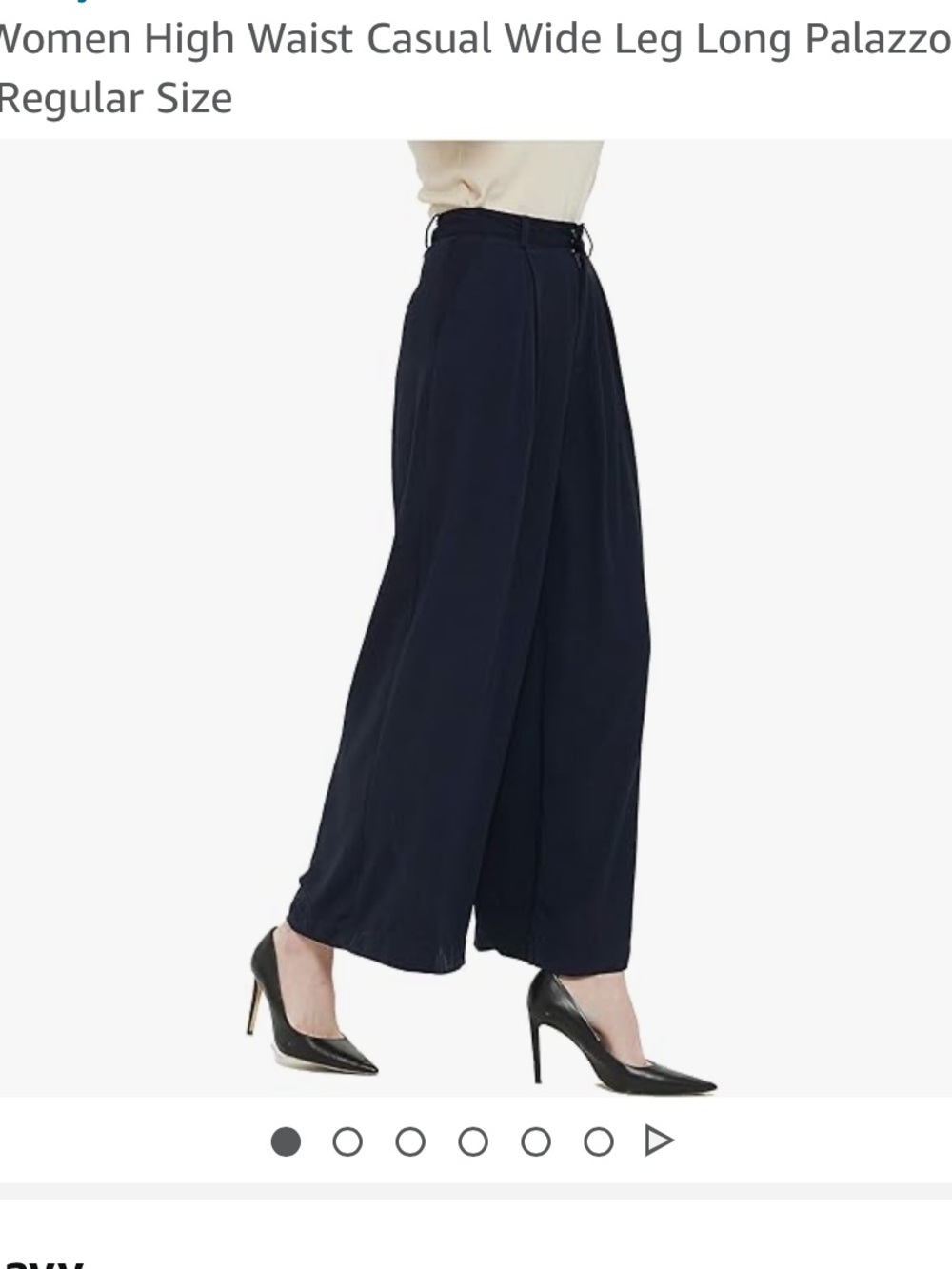 High-Waist Navy Wide-Leg Palazzo Pants — Women's Tailored Style